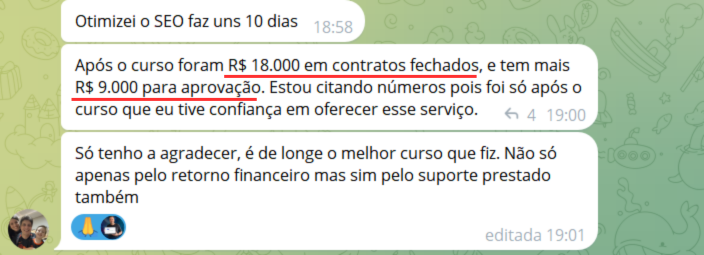 Depoimento: R$18.000 em contratos fechados após o curso